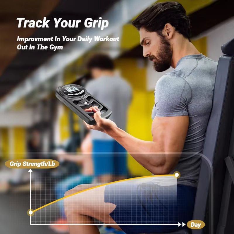 265Lbs/120Kg Grip Strength Meter for Men and Women Tester Digital Hand Dynamometer Training USB LCD Screen