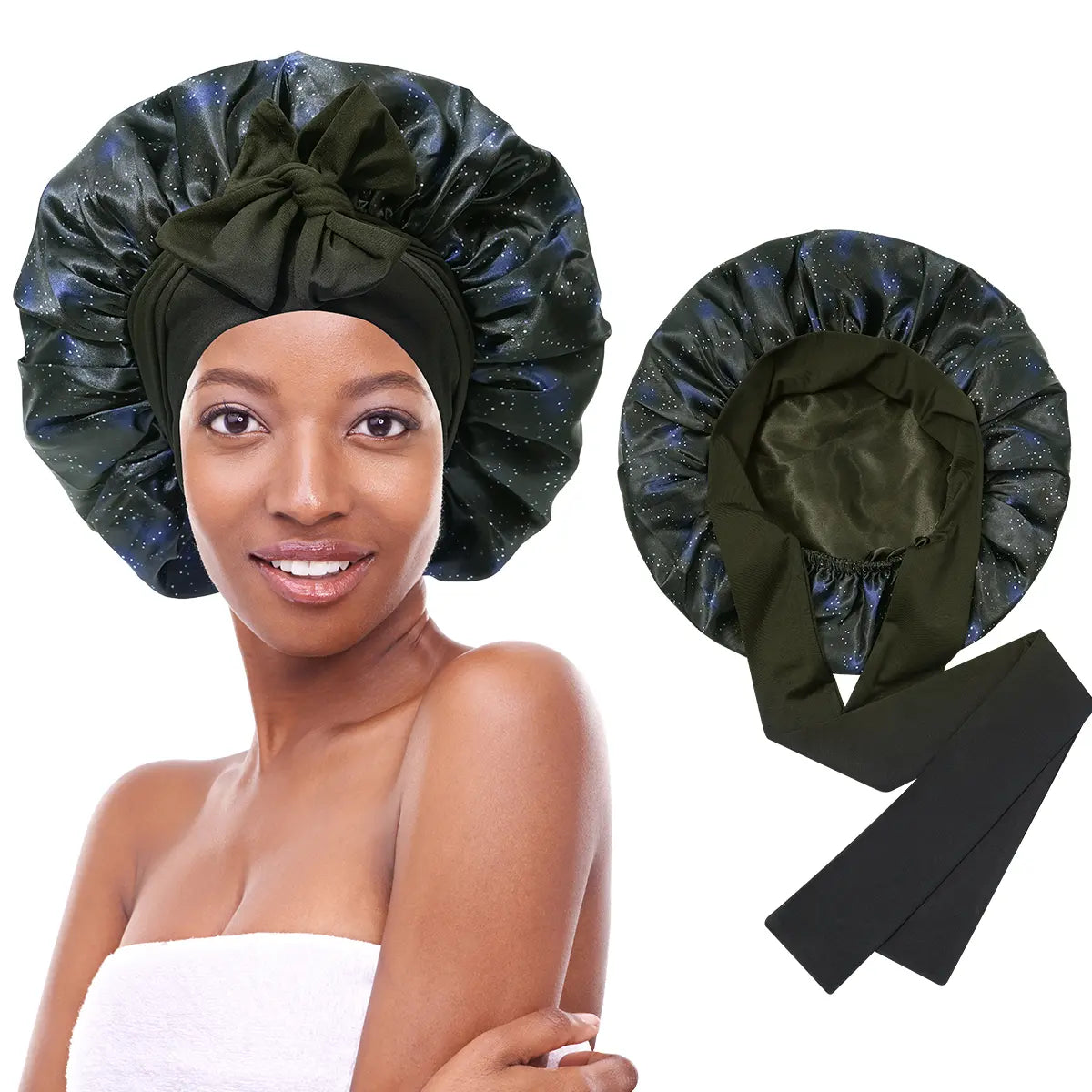 Silk-Like Satin Double-Layer Hair Cap