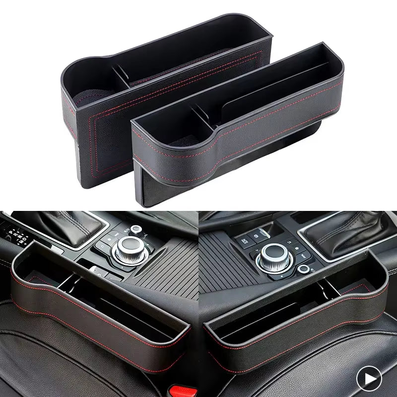 Leather Car Cup Holder Seat Organizer Holder Multifunctional Auto Seat Gap Storage Box Interior Supplies