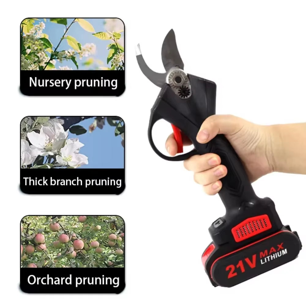 PowerPrune 21V Cordless Electric Pruner – Effortless Tree & Bonsai Branch Cutting Tool